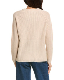 The Cashmere Project | Womens | Shaker Crewneck 100% Cashmere Sweater | White