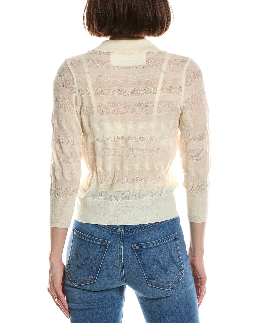 MOTHER | Womens | The Crop Raquette Wool Top | White
