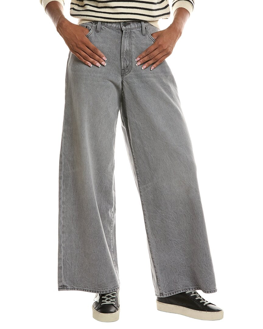 MOTHER | Womens | The Rigatoni Sneak On The Half Shell Wide Leg Jean | Gray