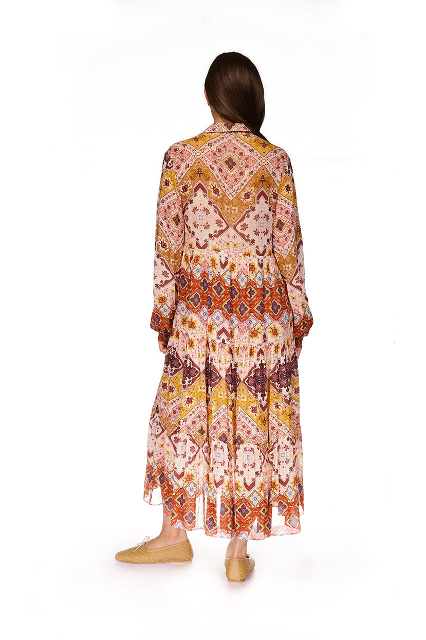 Lolan Dress | Rose Dawn Geo Emblem