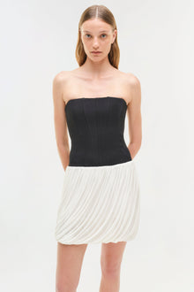 Womens | Josie Strapless Mini Dress | Black Multi