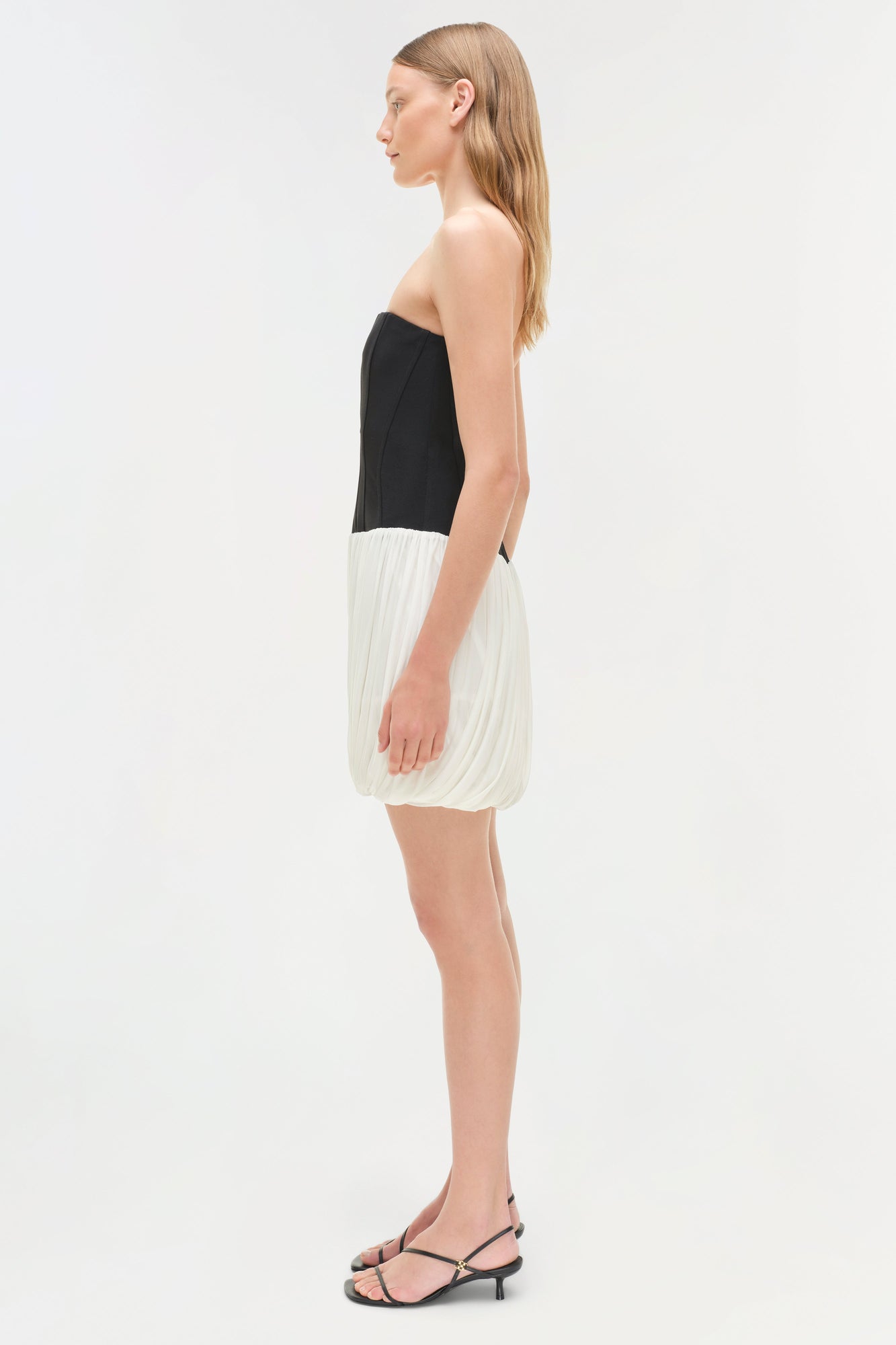 Womens | Josie Strapless Mini Dress | Black Multi