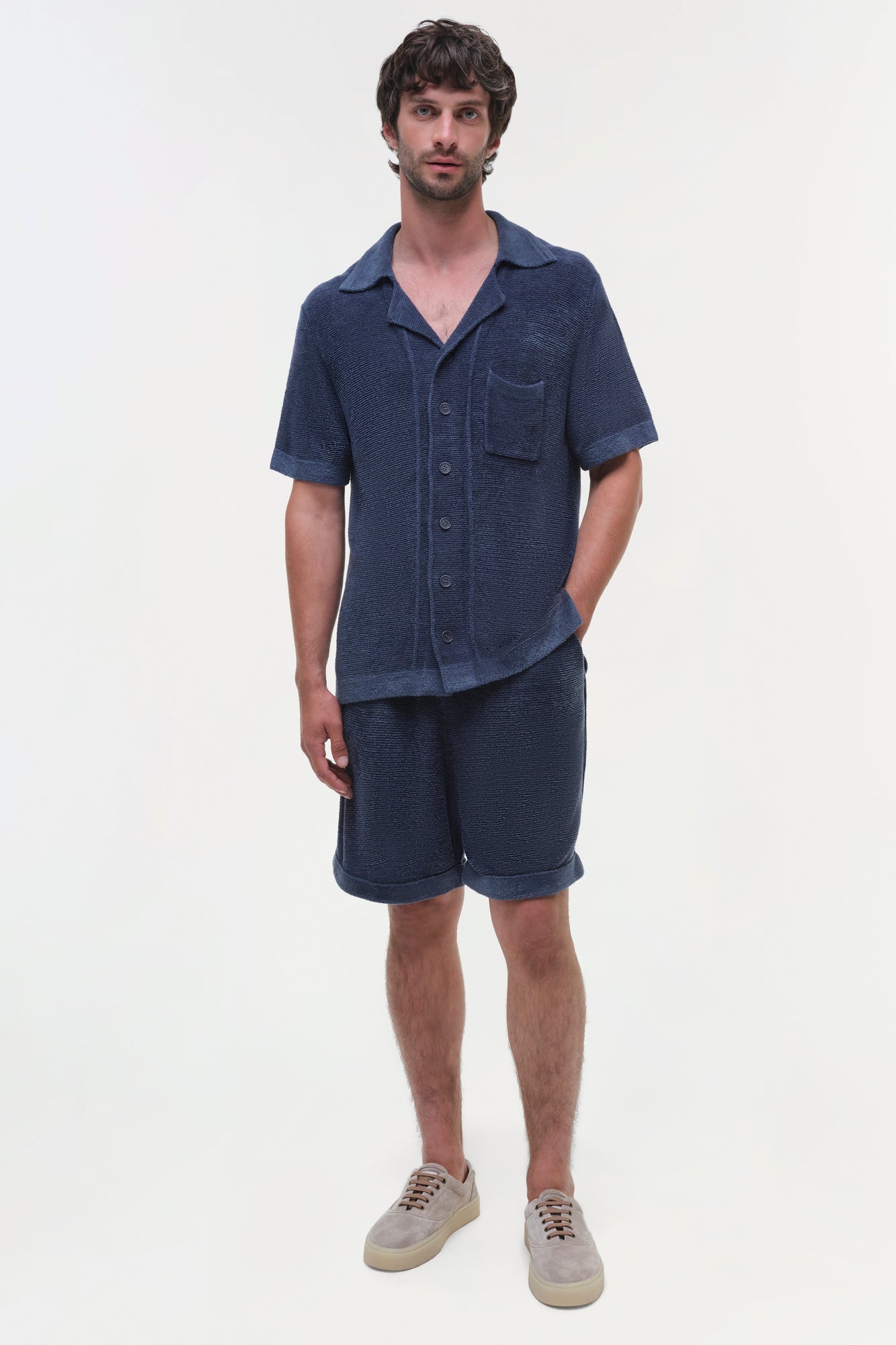 Mens | Ozzie Terry Knit Shirt | Steel