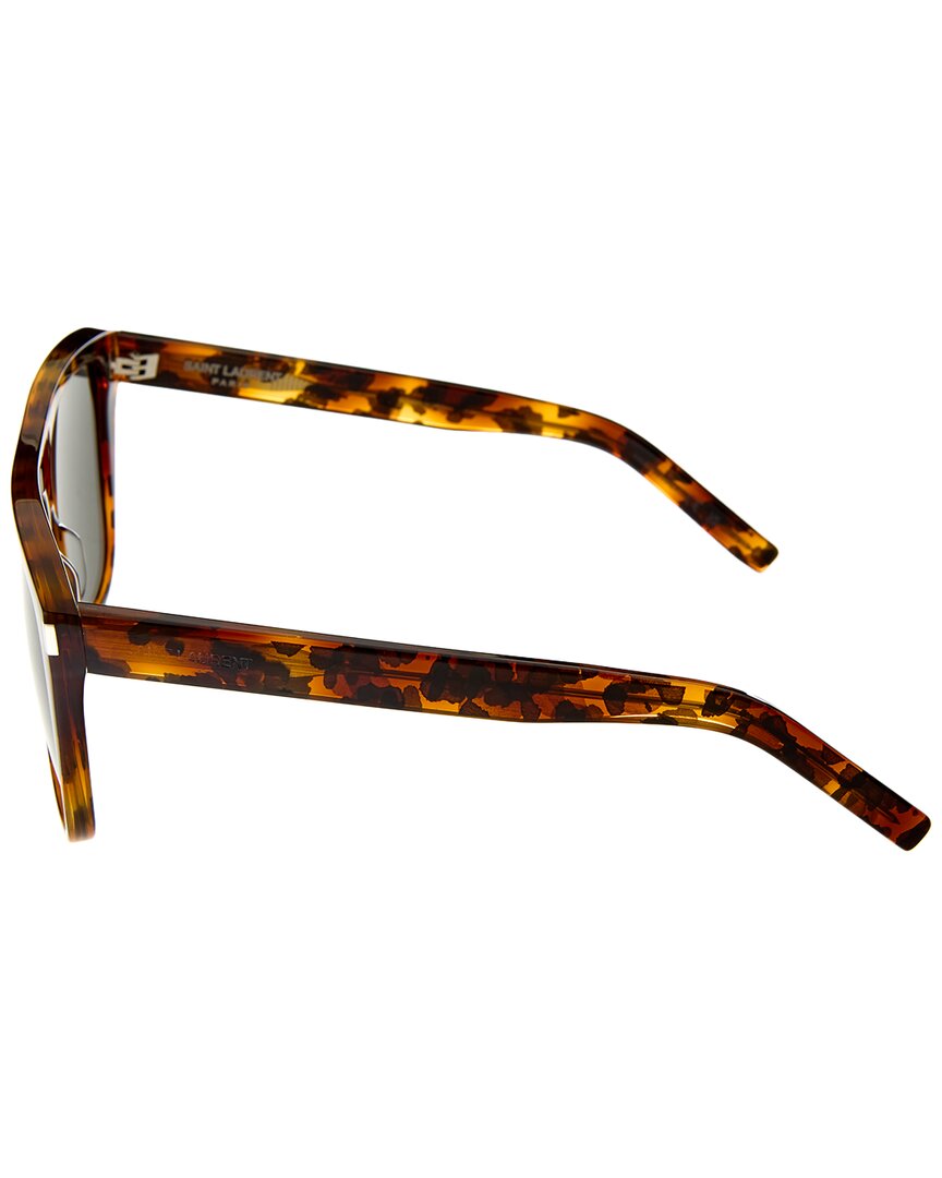 Saint Laurent | Unisex | SL1 59mm Sunglasses | Shiny Brown Leopard | Grey Lens