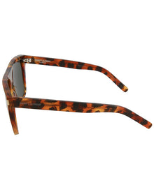 Saint Laurent | Unisex | SL1 59mm Sunglasses | Shiny Brown Leopard | Grey Lens