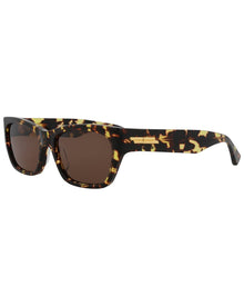 Bottega Veneta | Unisex | BV1143S 55mm Sunglasses | Shiny Spotted Havana | Brown Lens