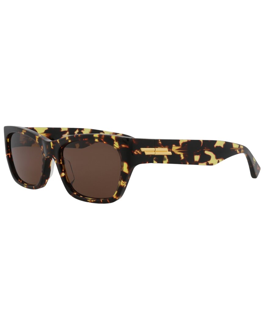 Bottega Veneta | Unisex | BV1143S 55mm Sunglasses | Shiny Spotted Havana | Brown Lens