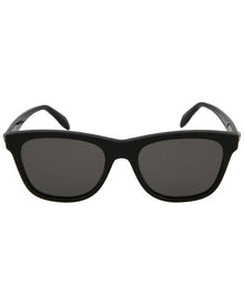 Alexander McQueen | Unisex | AM0158S 54mm Sunglasses | Shiny Black | Grey Lens