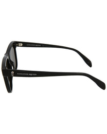 Alexander McQueen | Unisex | AM0158S 54mm Sunglasses | Shiny Black | Grey Lens