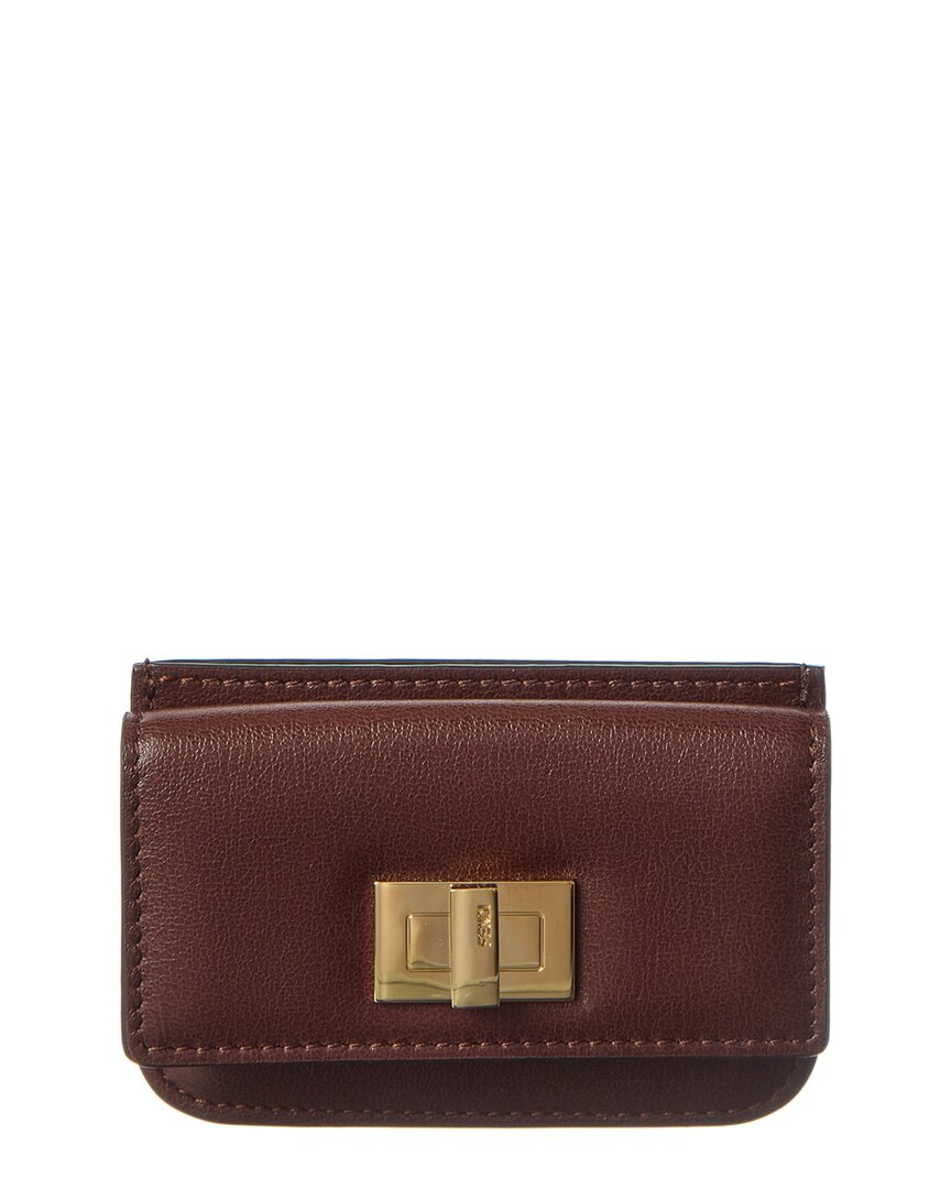 FENDI | Womens | Way Leather Card Holder | Brown