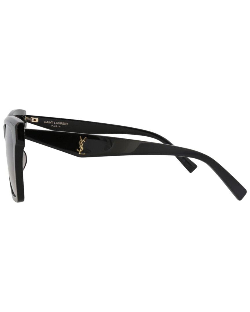 Saint Laurent | Unisex | 58mm Sunglasses | Shiny Black | Grey Gradient Lens