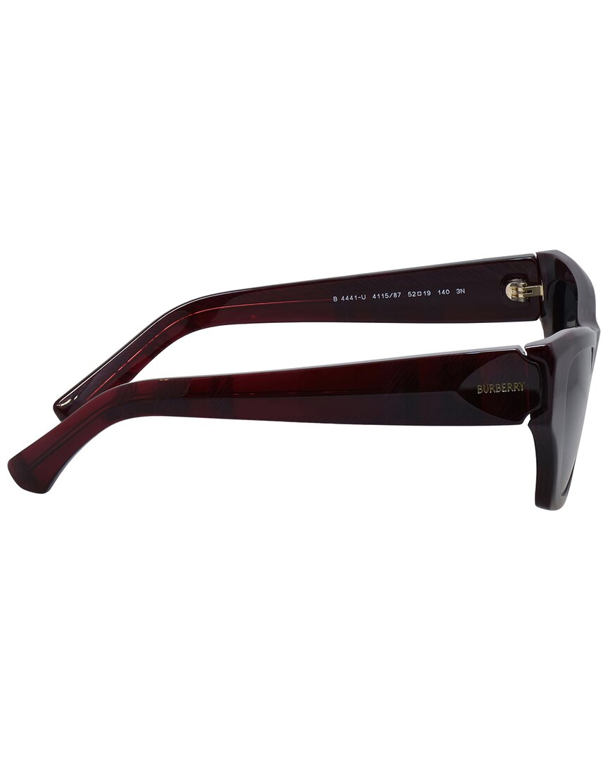 Burberry | Womens | 52mm Sunglasses | Check Red | Dark Grey Lens