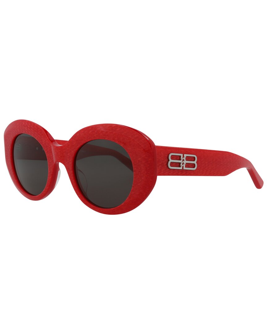 Balenciaga | Womens | BB0235S 52mm Sunglasses | Shiny Red | Grey Tinted Lens