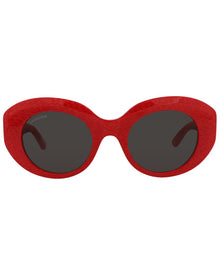 Balenciaga | Womens | BB0235S 52mm Sunglasses | Shiny Red | Grey Tinted Lens