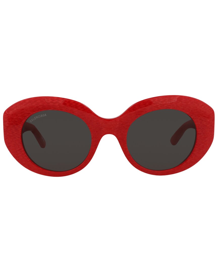 Balenciaga | Womens | BB0235S 52mm Sunglasses | Shiny Red | Grey Tinted Lens