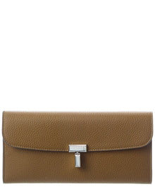 TOTEME | Womens | T-Lock Leather Continental Wallet | Brown