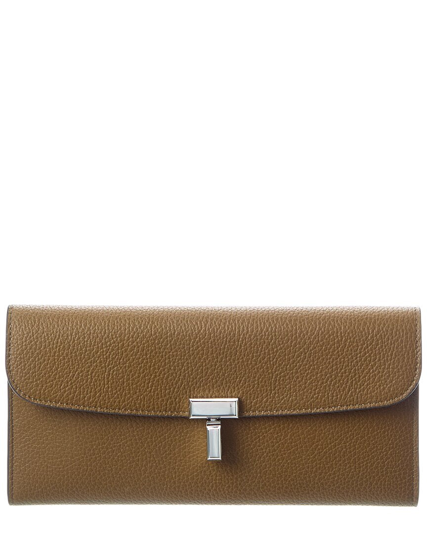 TOTEME | Womens | T-Lock Leather Continental Wallet | Brown