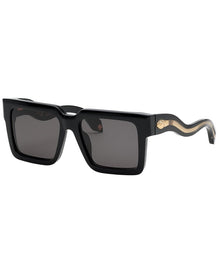 Roberto Cavalli | Womens | 55mm Sunglasses | Shiny Black | Smoke Lens