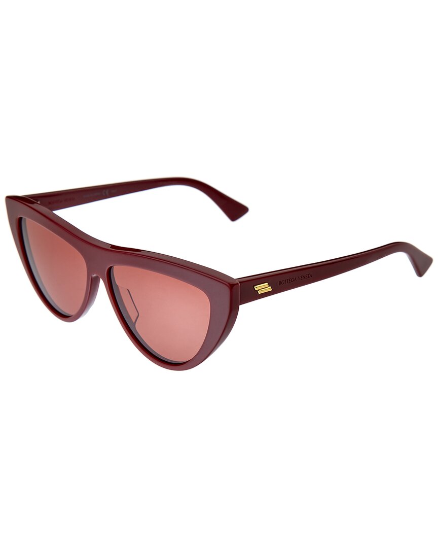 Bottega Veneta | Womens | BV1018S 57mm Sunglasses | Burgundy Red | Burgundy Lens