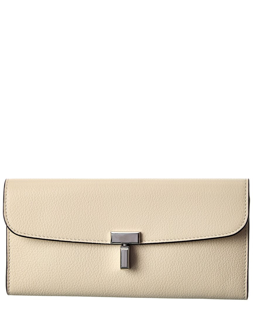 TOTEME | Womens | T-Lock Leather Continental Wallet - I | White