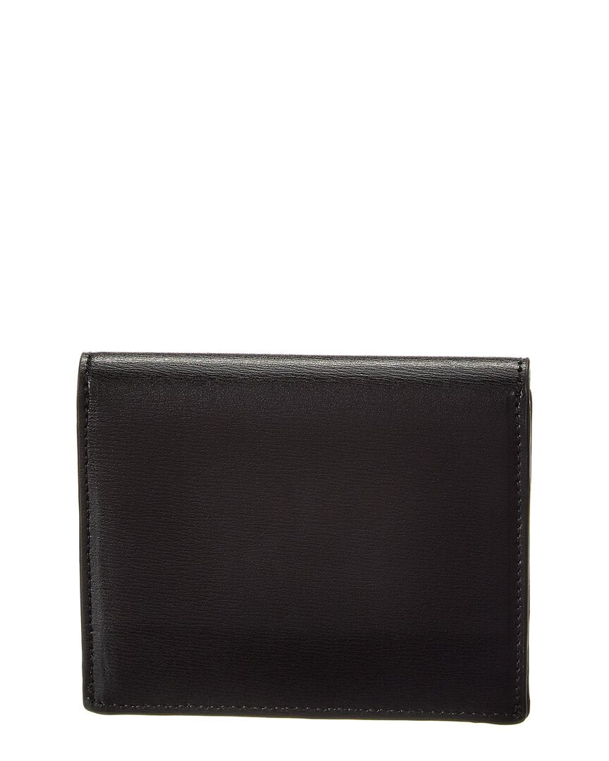 TOTEME | Womens | T-Lock Fold-Over Small Leather Card Case | Black