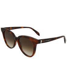 Alexander McQueen | Womens | AM0159S 53mm Sunglasses | Havana Brown | Brown Lens
