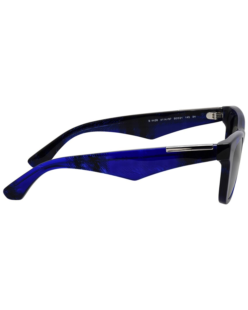 Burberry | Mens | 50mm Sunglasses | Check Blue | Dark Grey Lens