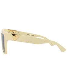 Bottega Veneta | Womens | 55mm Sunglasses | Shiny Yellow Butter | Grey Tinted Lens