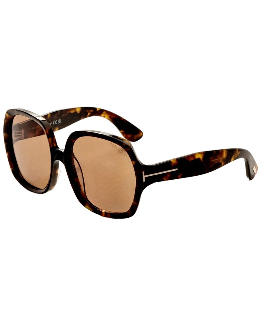 Tom Ford | Womens | Saffron 60mm Sunglasses | Havana | Brown Lens