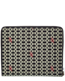 Roger Vivier | Womens | Coated Canvas & Leather iPad Case | Black