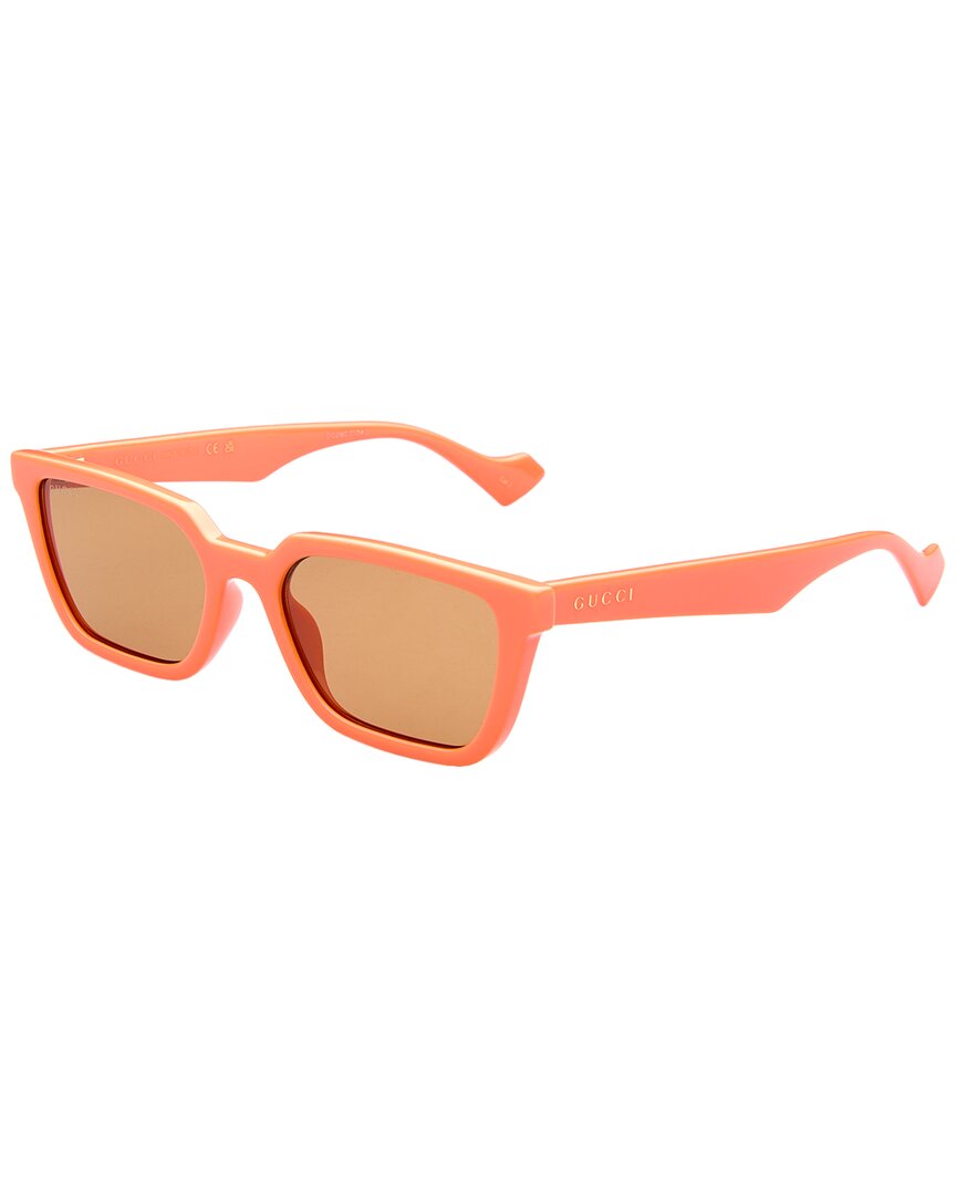 Gucci | Mens | 55mm Sunglasses | Orange | Brown Tinted Lens