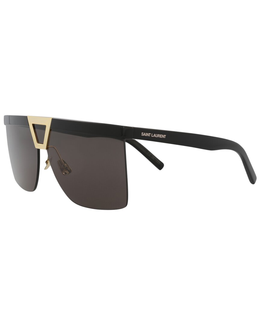 Saint Laurent | Womens | 99mm Sunglasses | Shiny Black | Black Lens