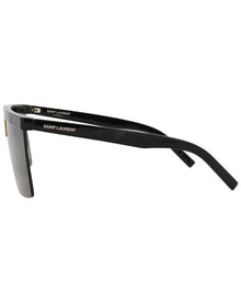 Saint Laurent | Womens | 99mm Sunglasses | Shiny Black | Black Lens