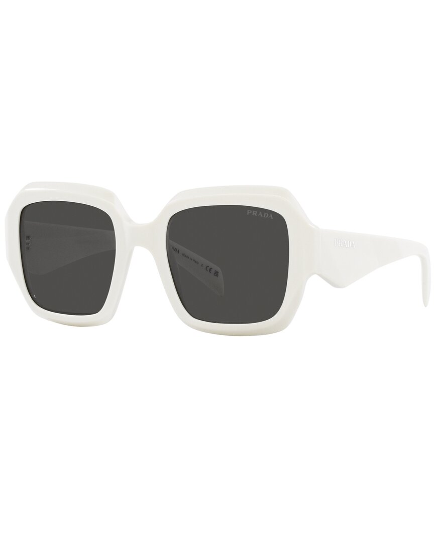 Prada | Womens | PR28ZS 53mm Sunglasses | White | Dark Grey Lens