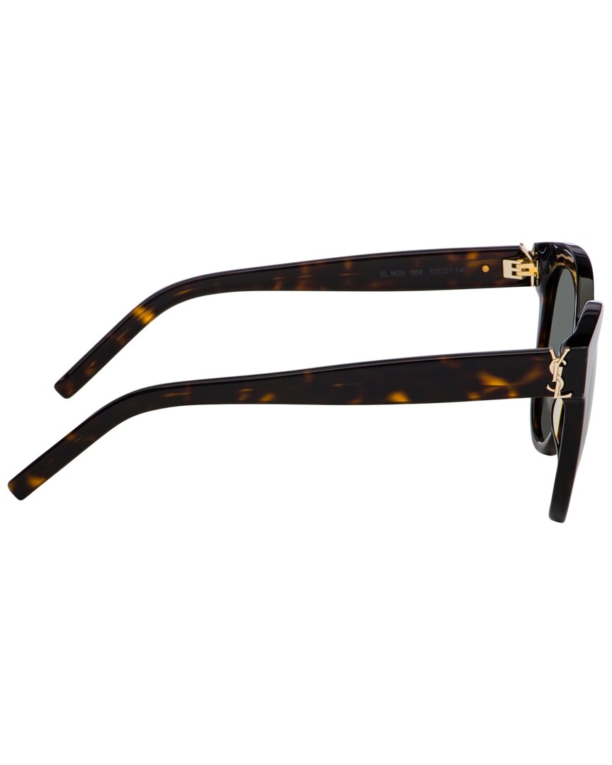 Saint Laurent | Unisex | SLM29 52mm Sunglasses | Havana | Grey Lens
