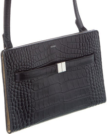 TOTEME | Womens | Croc-Embossed Leather Crossbody - I | Black