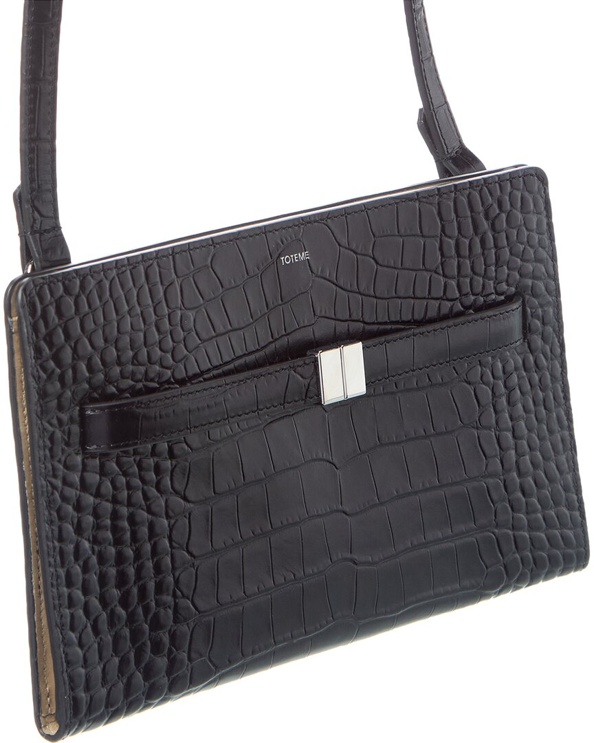 TOTEME | Womens | Croc-Embossed Leather Crossbody - I | Black