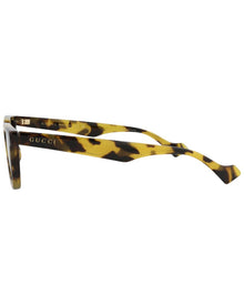 Gucci | Mens | GG1539S 55mm Sunglasses | Shiny Opal Yellow Spotted Havana | Brown Tinted Lens