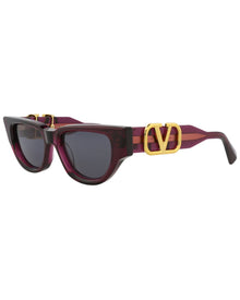 Valentino | Womens | VLS-103D50 50mm Sunglasses | Crystal Purple/Yellow Gold | Medium Grey Lens