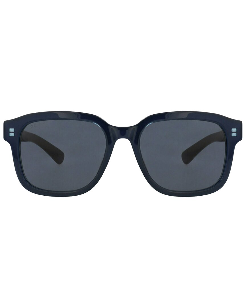Gucci | Mens | 55mm Sunglasses | Shiny Bilayer Transparent Azure/Blue | Grey/Blue Tinted Lens