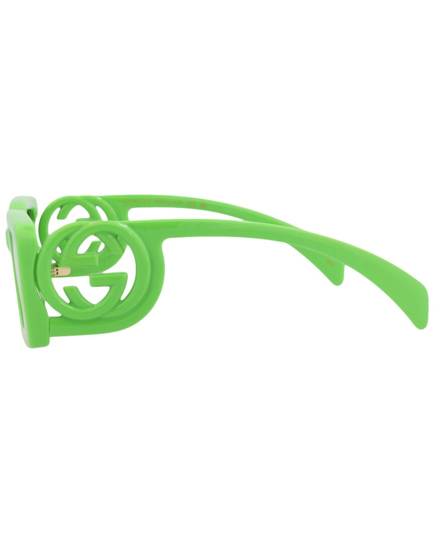 Gucci | Womens | GG1325S 54mm Sunglasses | Shiny Acid Green | Grey Tinted Lens