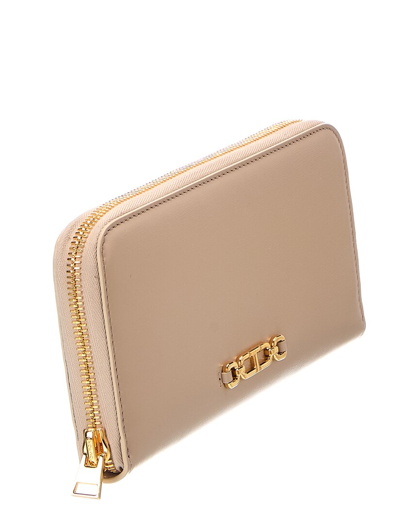 Tom Ford | Womens | Palmellato Leather Zip Around Wallet | Beige