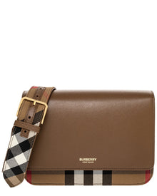 Burberry | Womens | Mackford House Check Canvas & Leather Crossbody | Brown
