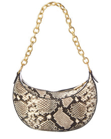 Off-White | Womens | Hemisphere Snake-Embossed Leather Hobo Bag | Brown