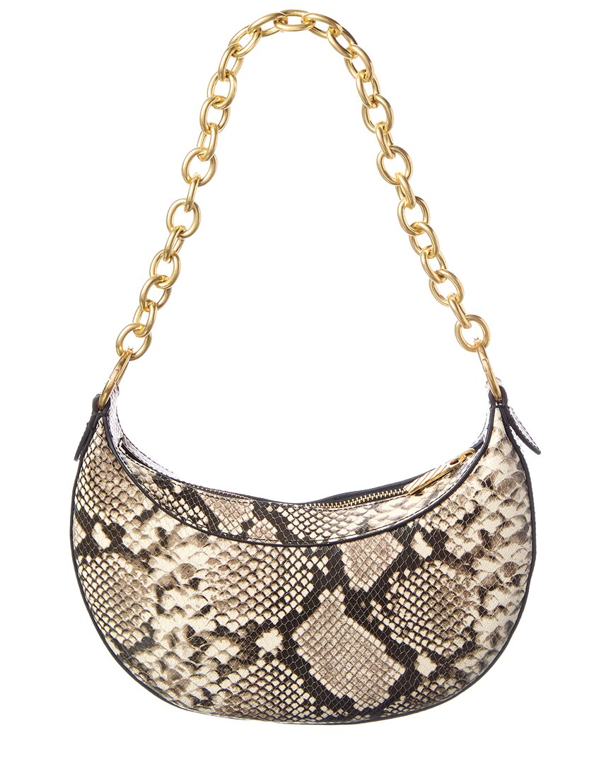 Off-White | Womens | Hemisphere Snake-Embossed Leather Hobo Bag | Brown