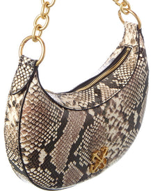 Off-White | Womens | Hemisphere Snake-Embossed Leather Hobo Bag | Brown