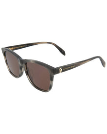 Alexander McQueen | Unisex | AM0158S 54mm Sunglasses | Grey | Brown Lens