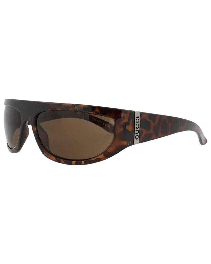 Gucci | Mens | GG1574S 64mm Sunglasses | Shiny Dark Havana | Brown Tinted Lens