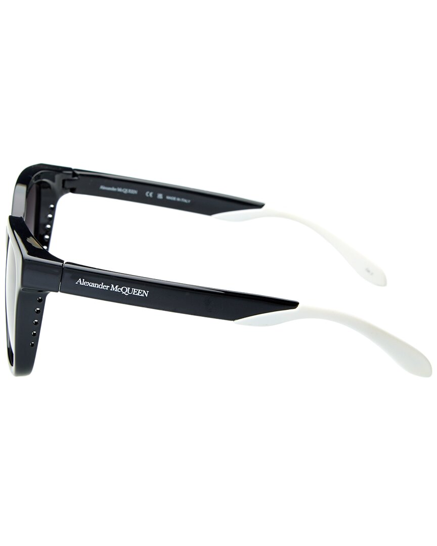 Alexander McQueen | Unisex | AM0295SK 55mm Sunglasses | Black/Grey | Grey Lens