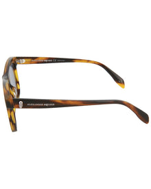 Alexander McQueen | Unisex | AM0158S 54mm Sunglasses | Yellow/Blue | Blue Lens